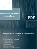 Mobilitatea Teritoriala A Populatiei