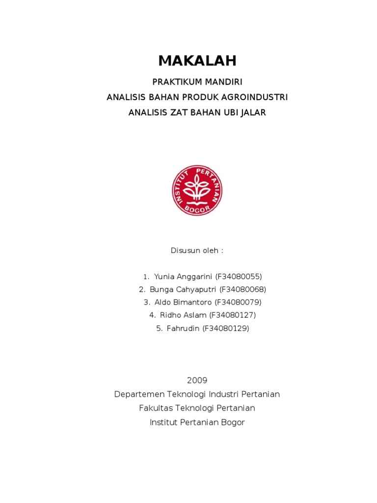 Makalah Ubi Jalar Udah Jadi