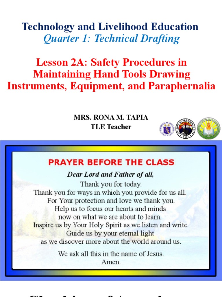 Week 3 Lesson 2A Safety Procedures in Maintaining Hand Tools