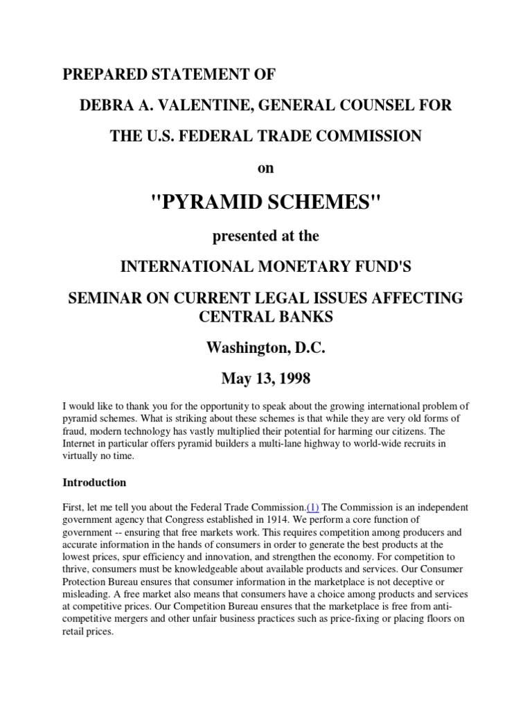 Understanding Pyramid Schemes and FTC | PDF
