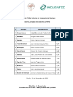 Resultado FINAL Edital 01 - 2022 Incubatec UFRPE