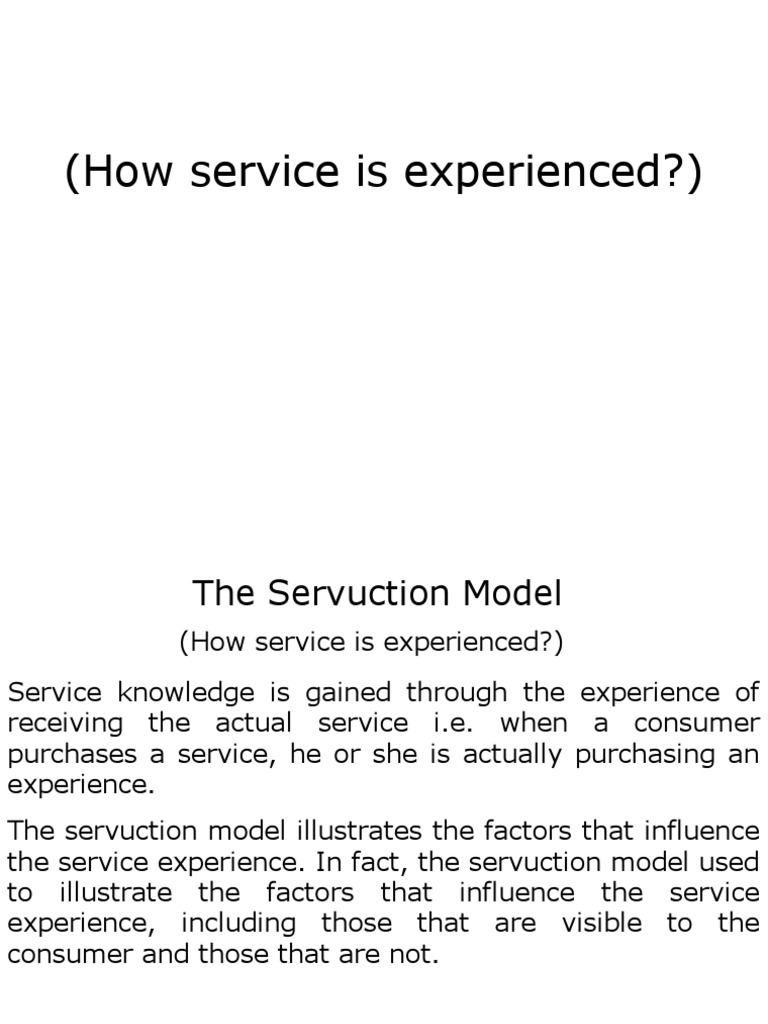 Understanding the Servuction Model | PDF | Marketing | Economies