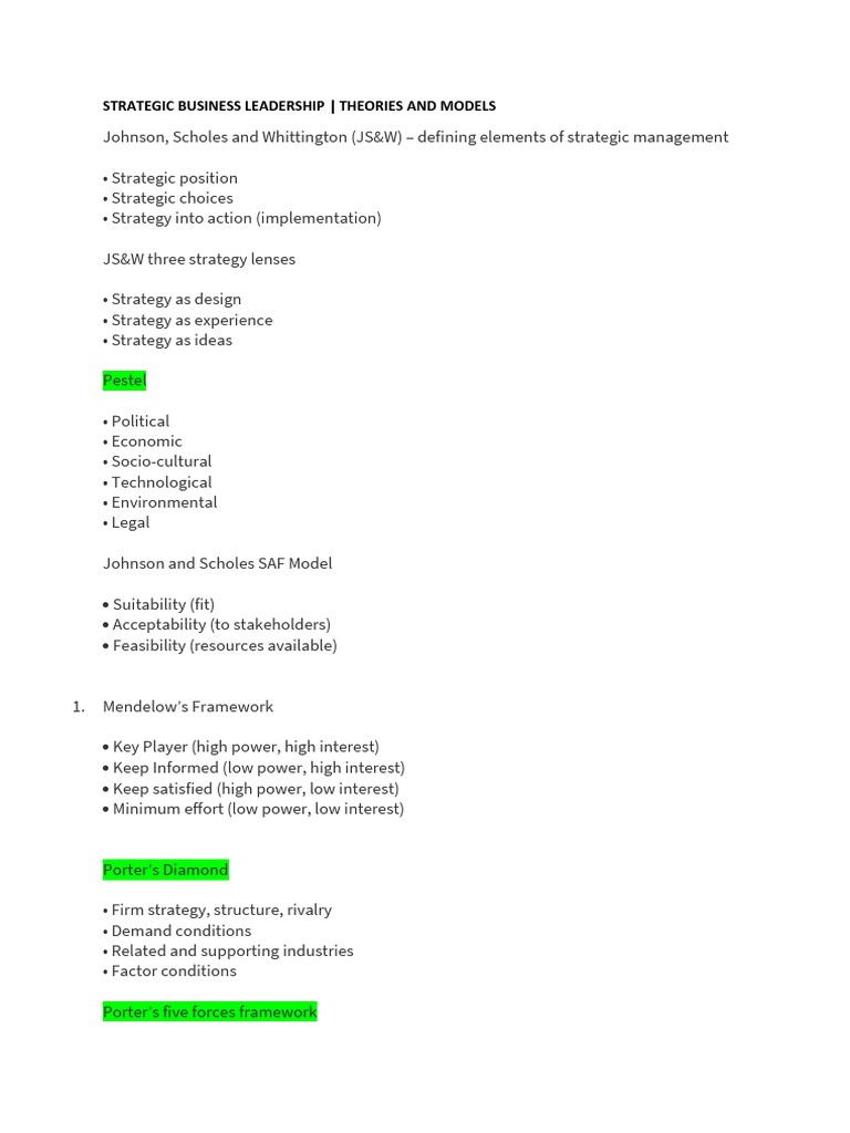 Strategic Management Theories Overview | PDF | Strategic Management ...