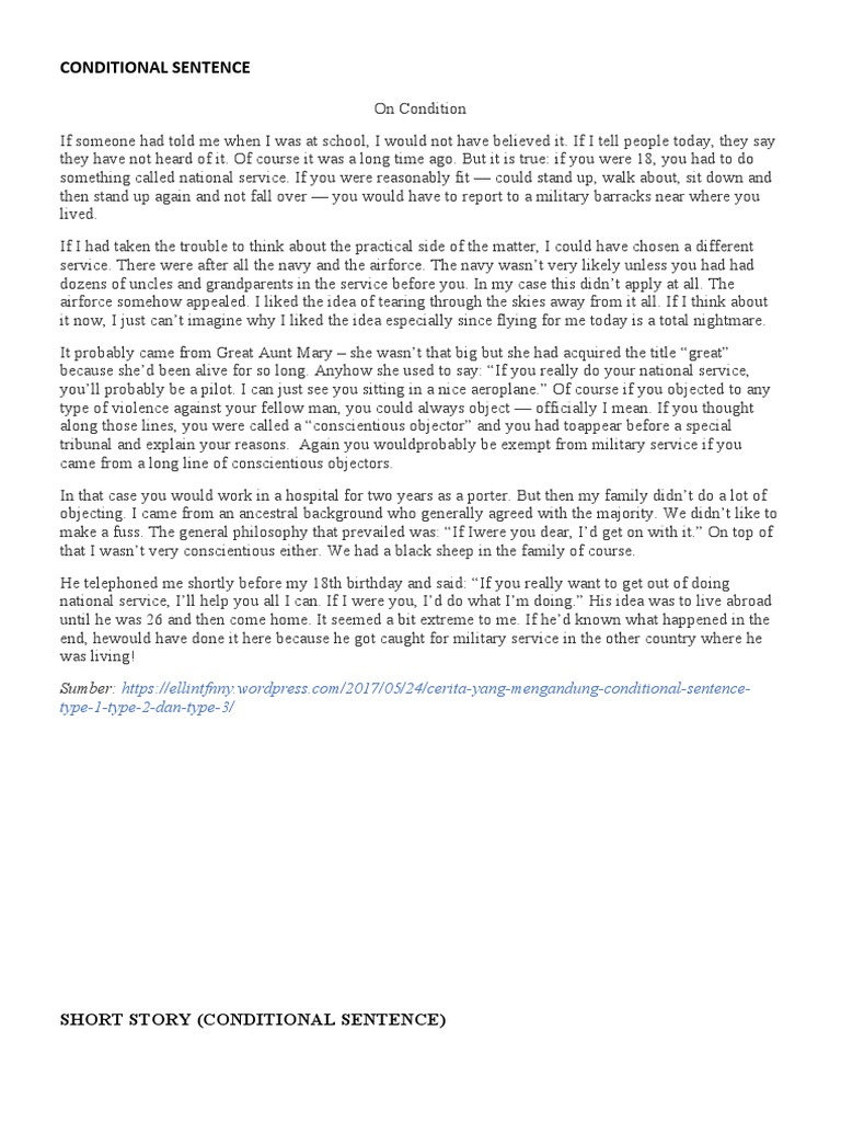 CONDITIONAL SENTENCE (Text) | PDF