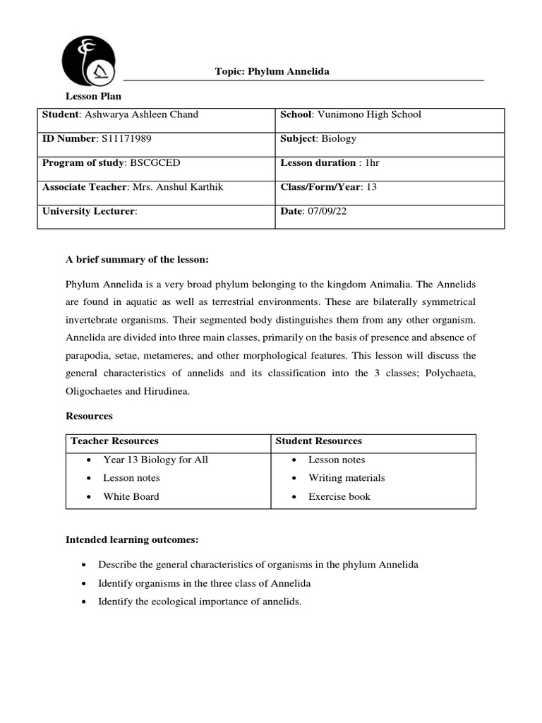 Lesson Plan 1 | PDF