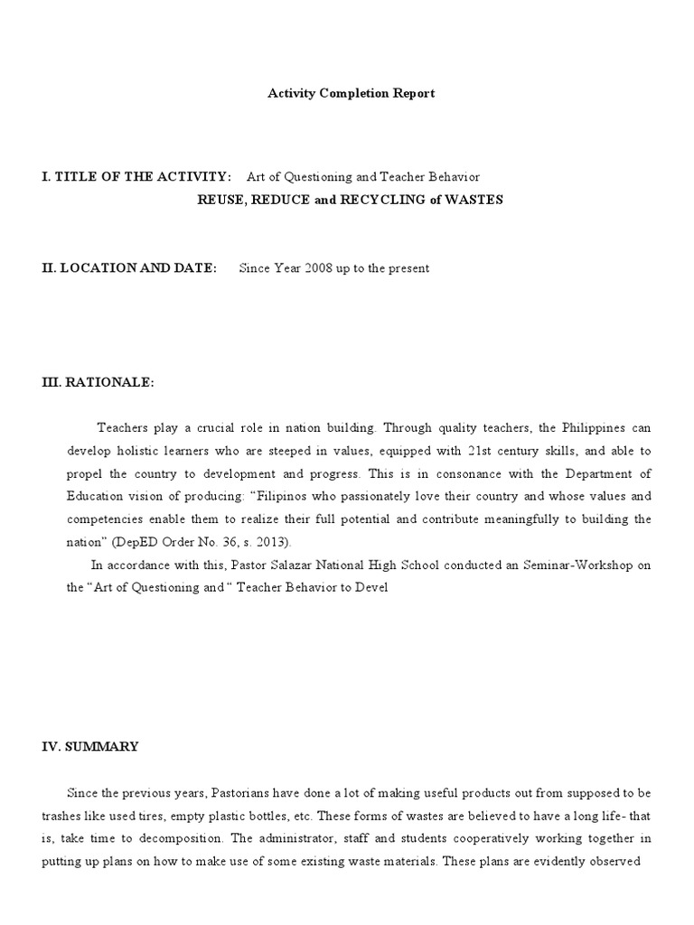 Acr Reduce Reuse Recycle Pdf Recycling Waste