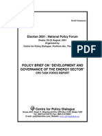 Policy Brief On "Development and Governance of The Energy Sector"