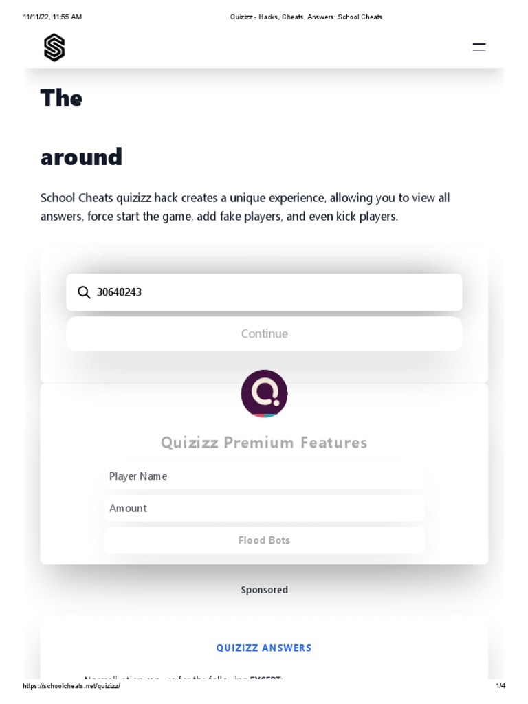 Quizizz Hacks, Cheats, Answers School Cheats PDF Information