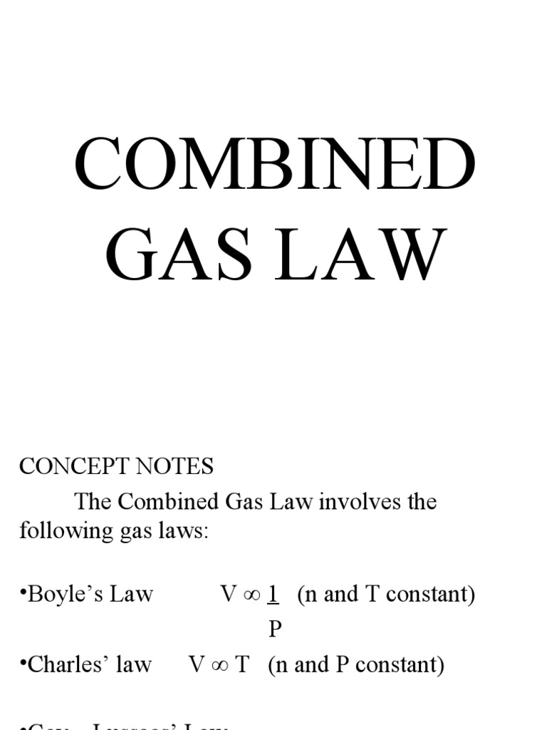 Combined Gas Law PDF