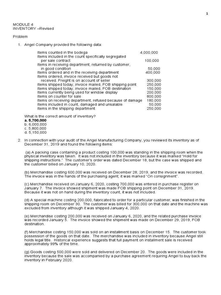 Module 4 Inventory Pdf