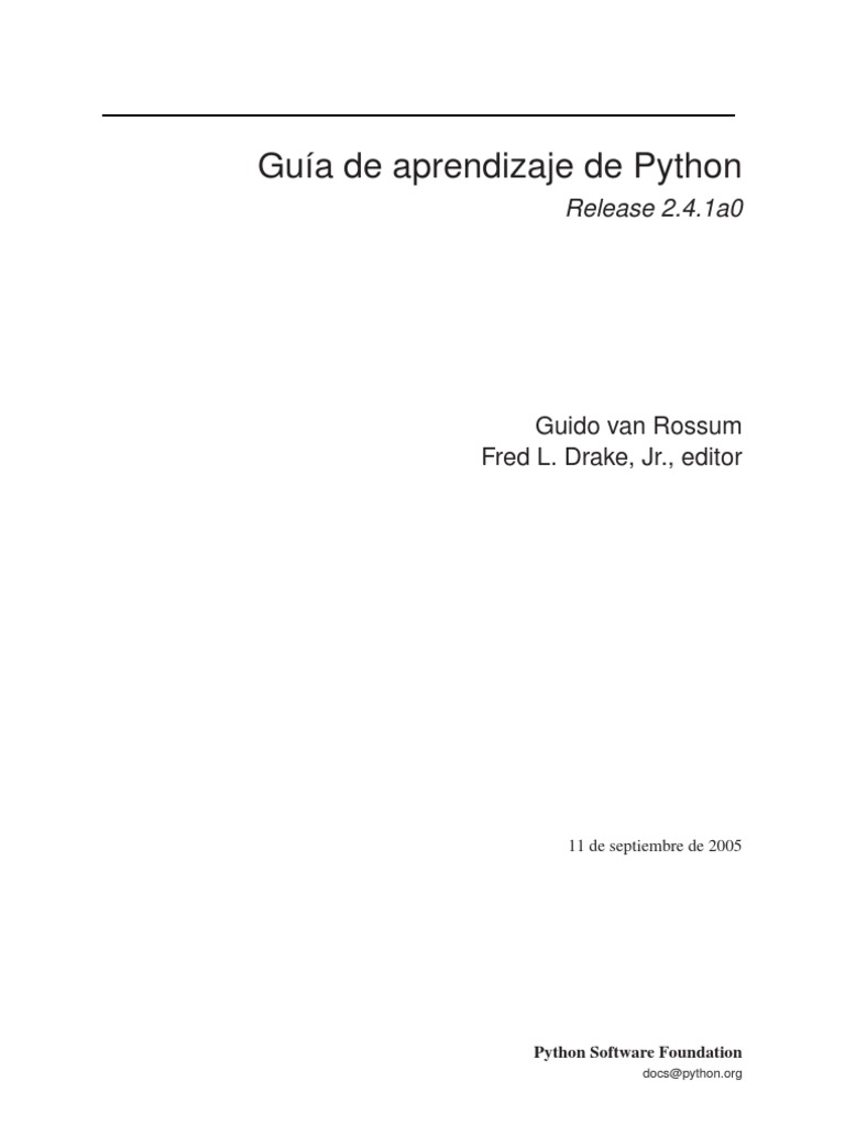 Guía de Aprendizaje de Python | PDF