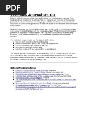 Facebook + Journalism 101