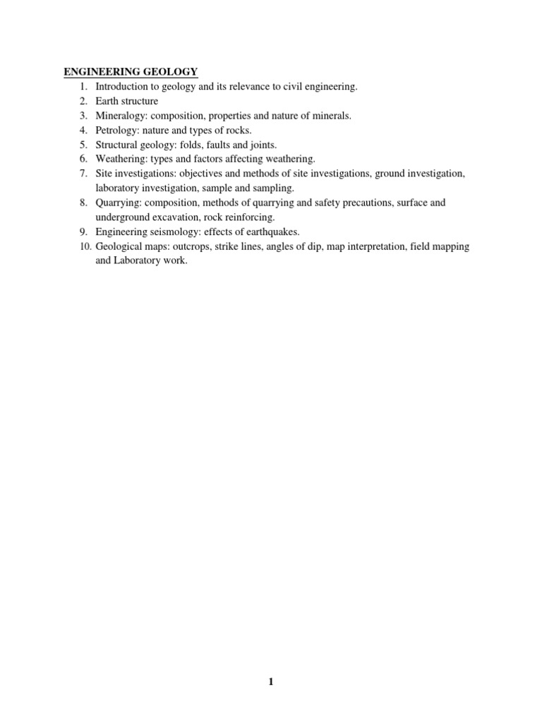 Ece 3106 - Engineering Geology - Notes | PDF | Minerals | Plate Tectonics