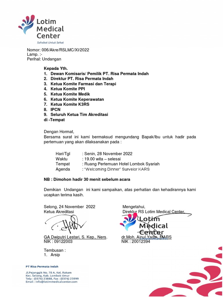 Undangan Welcoming Dinner | PDF