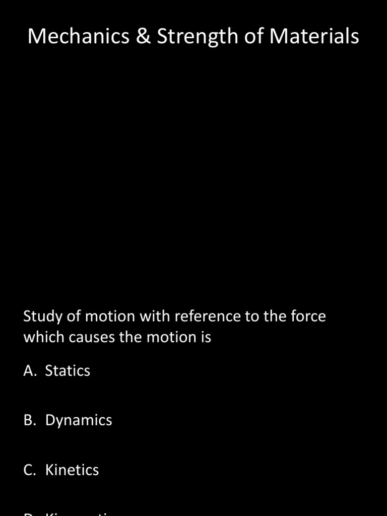 Mechanics Strength of Materials PDF Young's Modulus Elasticity