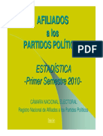 Argentina Estadistica Afiliados Partidos Politicos 2010 1