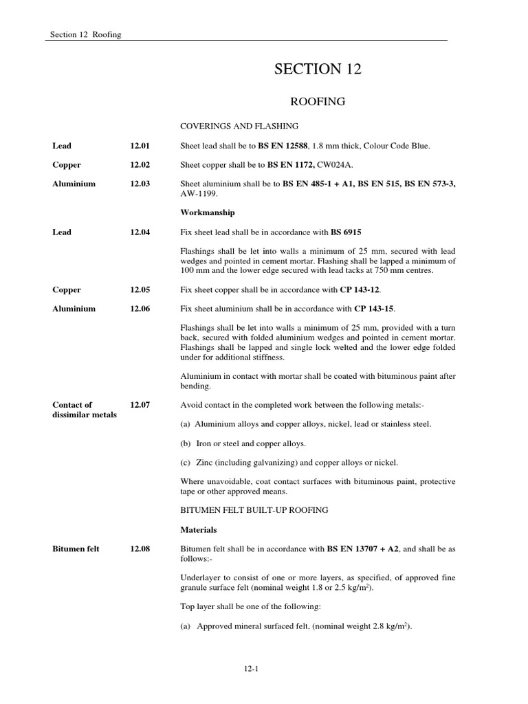 Roofing Specifications and Standards | PDF | Technology & Engineering