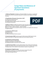 Balance of Payments and Foreign Exchange Rate Important Questions1