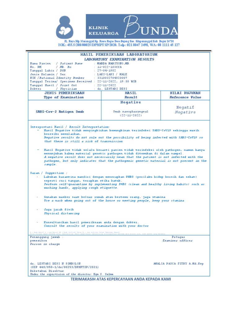 Hasil Test Antigen PDF
