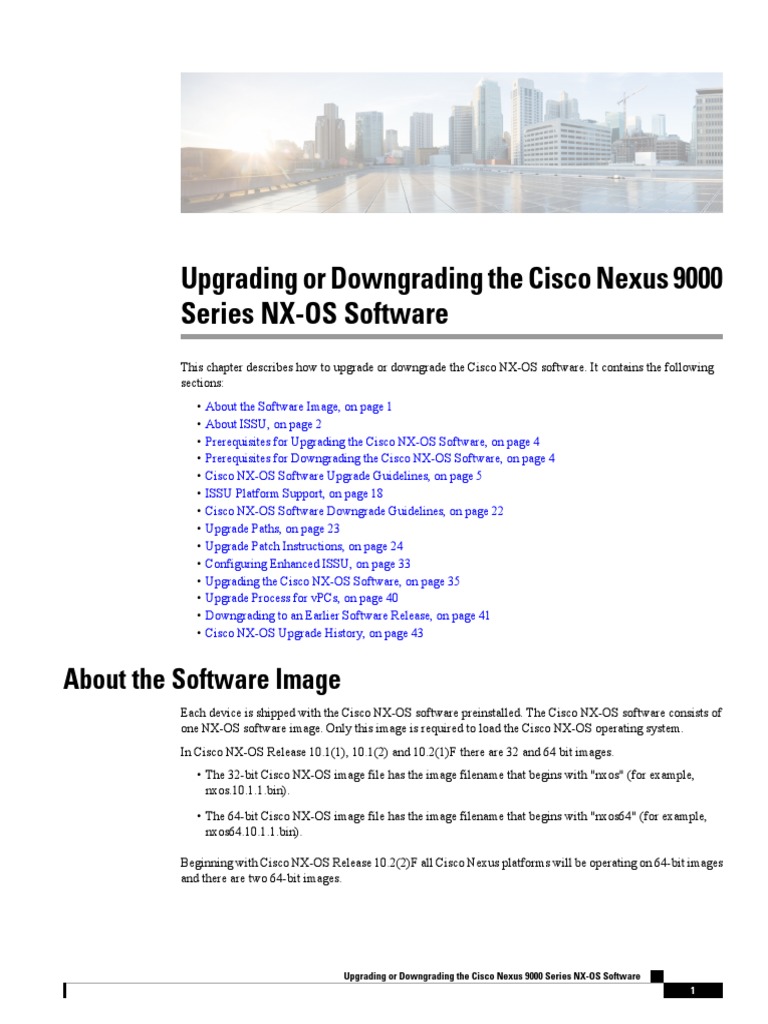 Upgrading or Downgrading The Cisco Nexus 9000 Series NX-OS Software | PDF