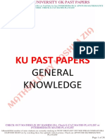 Karachi University GK Past Papers
