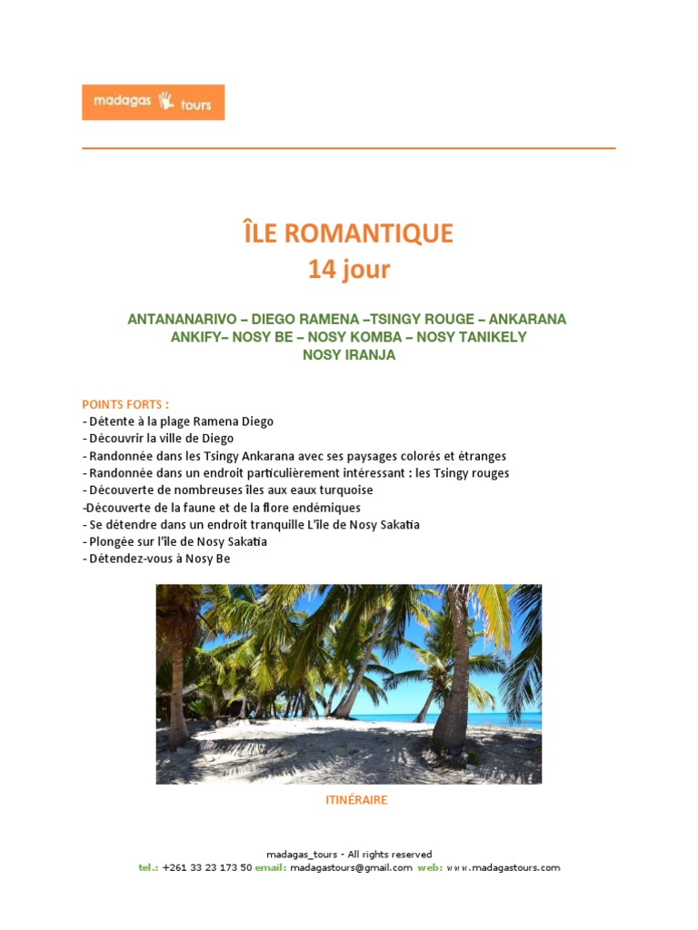 Aventure à Nosy Ranja et Tsingy Rouge | PDF | Voyages | Maison et jardin