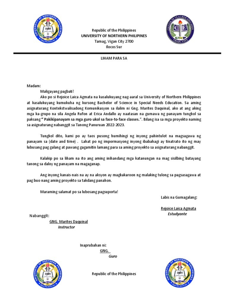 Letter of Consent | PDF