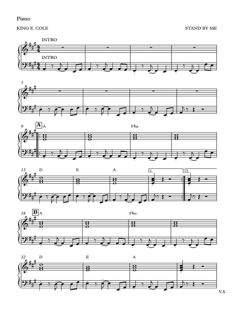 Stand by Me Piano PDF