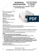 Technical Specification: Horizontal Fold Flat Mask With Typhoon™ Valve 325 FFP2 Dust Mask