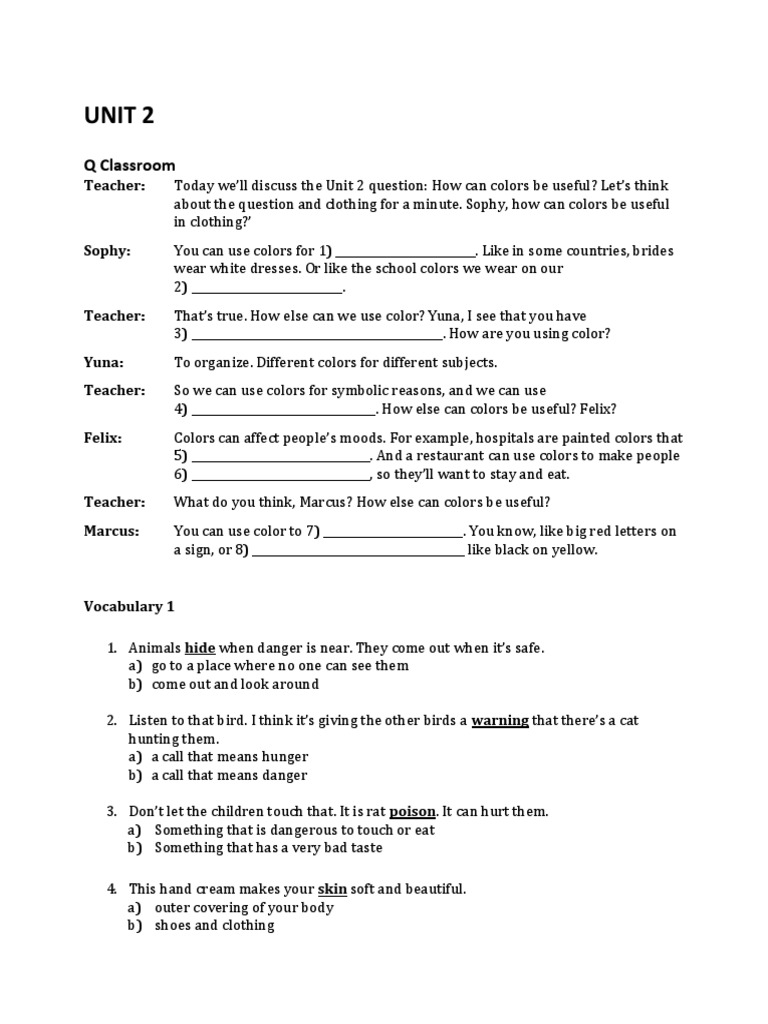 UNIT+2+ +EG+2183++ +Listening+Worksheets+ Students'+ | PDF | Frog | Insects