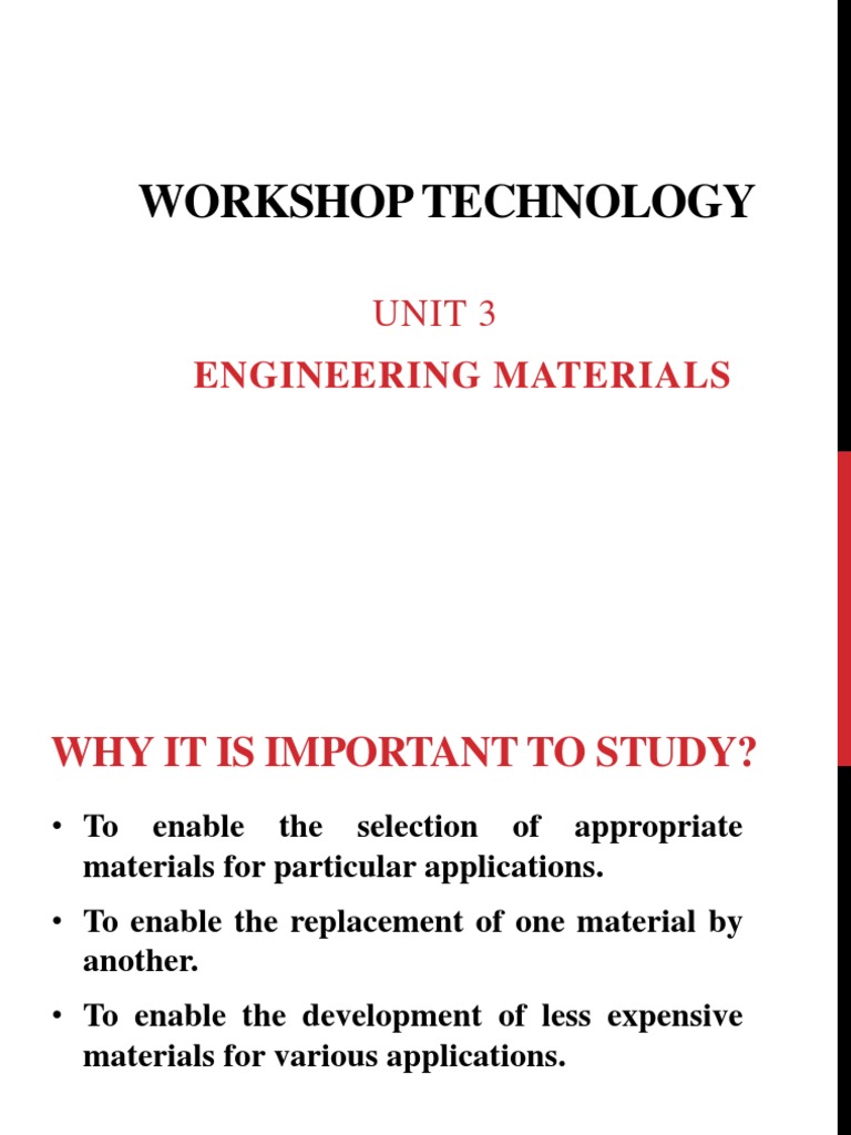 Workshop Technology-Unit3 | PDF | Technology & Engineering