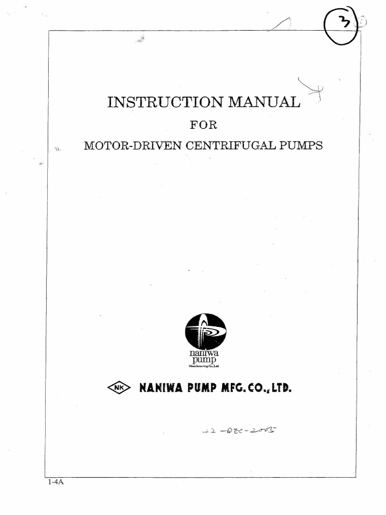 Naniwa Centrifugal Pumps Instruction Manual - 03 | PDF