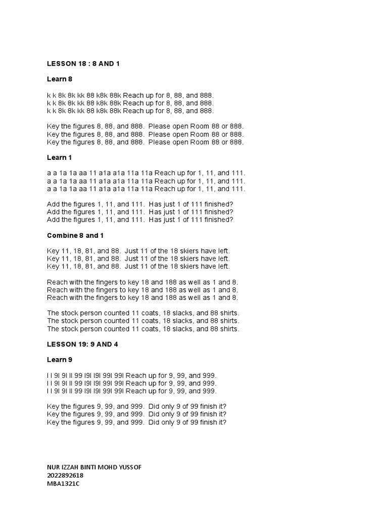 Learn numeric key pdf