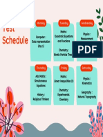 Week 1 Test Schedule