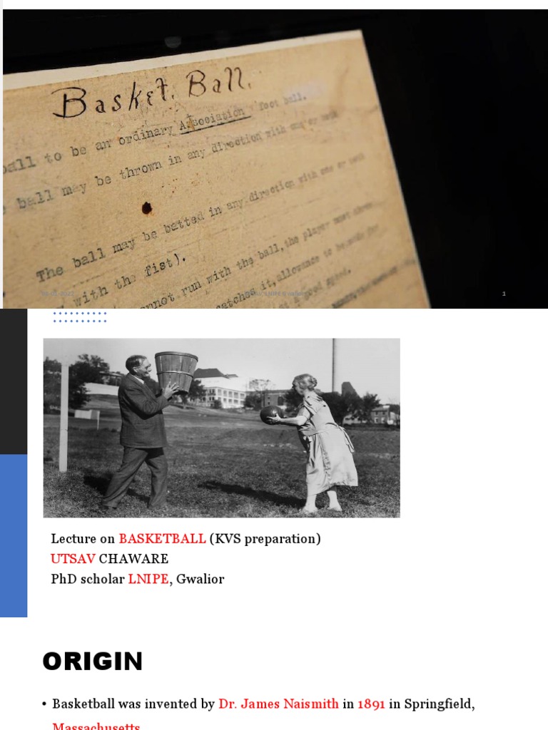 Basketball History and Rules For KVS 2022 by Utsav, LNIPE PDF