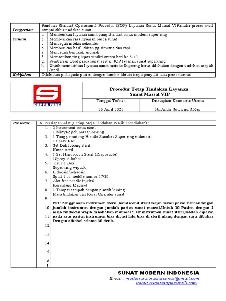 SOP Layanan Sunat Modern Super Ring | PDF