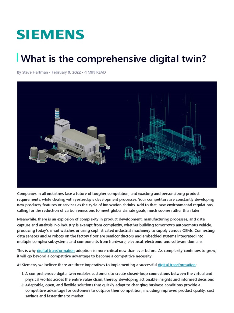 What Is The Comprehensive Digital Twin - Xcelerator | PDF | Product ...