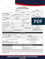 Ficha de matrícula pós-graduação