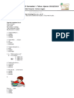 Soal UAS Bahasa Inggris Kelas 2 Semester 1 Terbaru Tahun 2018
