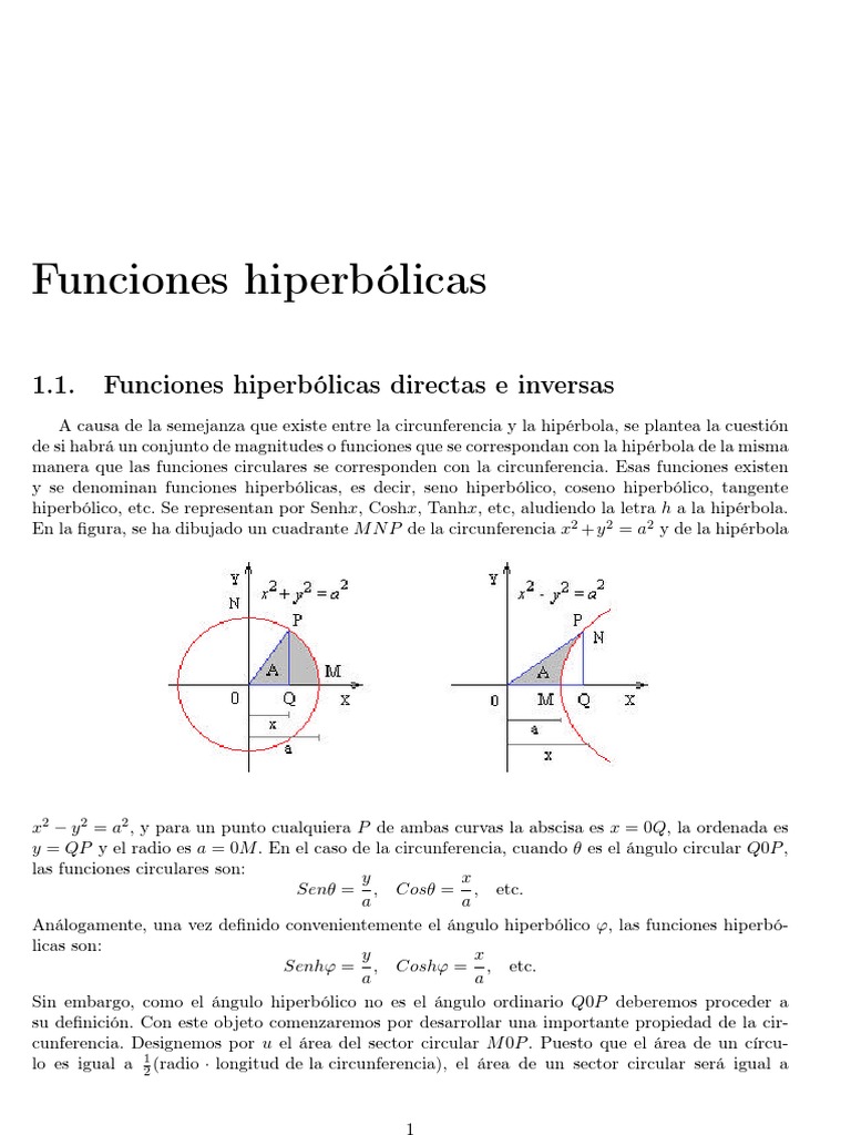 Funciones-Hiperbolicas 1 | PDF | Geometría algebraica | Colector