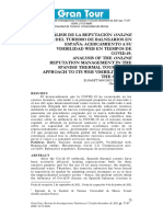 0 ANÁLISIS DE LA REPUTACIÓN ONLINE Balneario en España