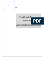 Food Safety Program Template
