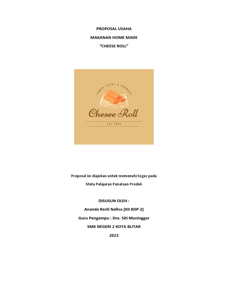 Proposal Usaha Cheese Roll 1 Pdf