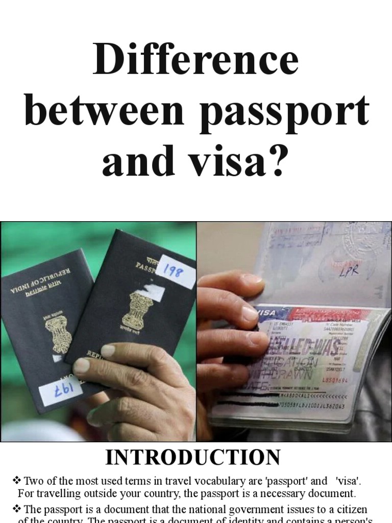 Comparing Travel Documents A Guide to the Difference between Passports and Visas PDF Travel