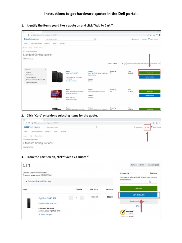 Dell Supporting Document For Website Hardware Quotes | PDF