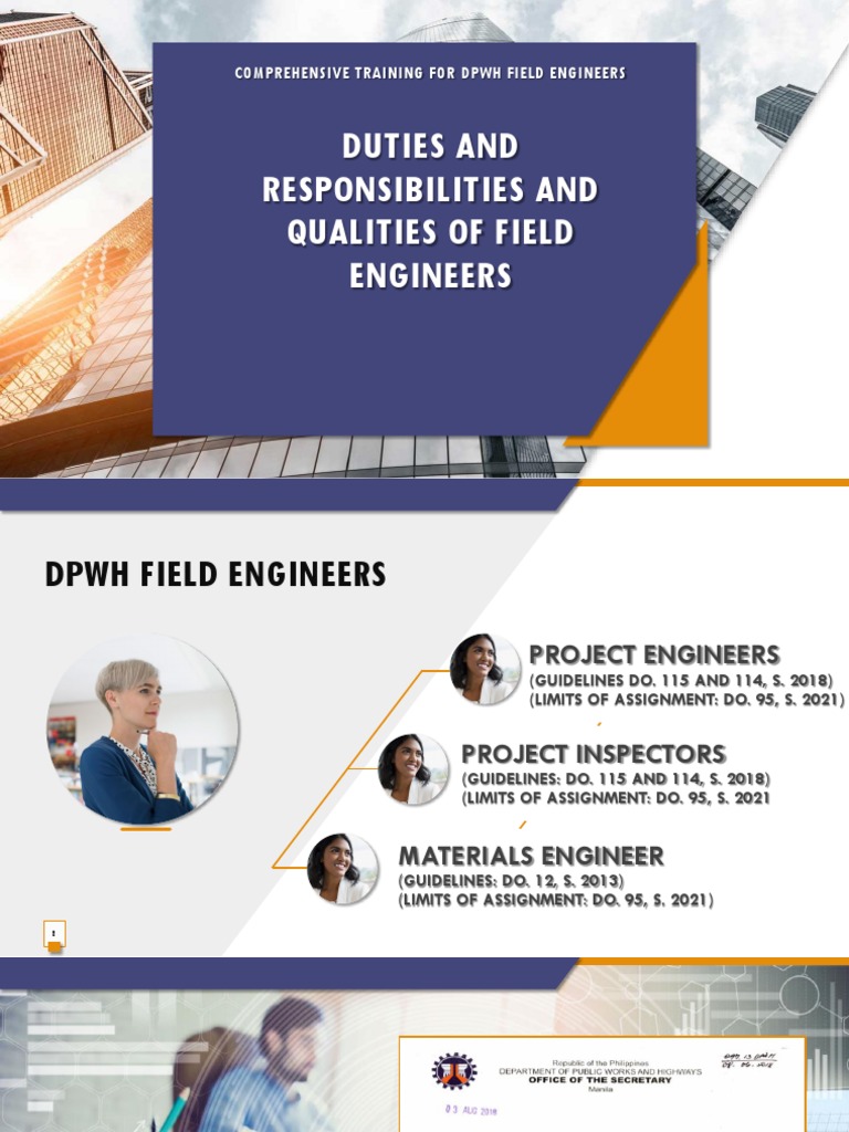 Duties and Responsibilities of DPWH FE PDF Specification (Technical