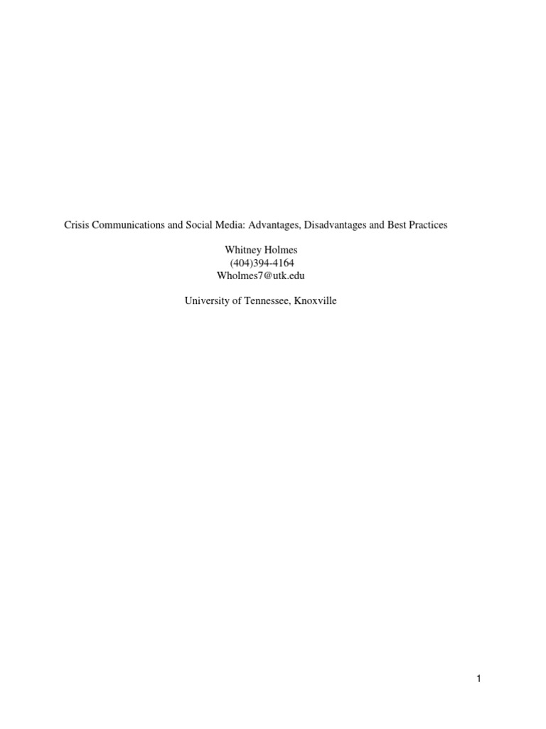 Social Media in Crisis Communication | PDF | Social Science