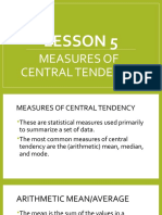 Lesson 5 Measures of Central Tendency