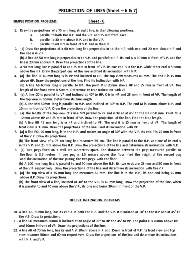 Projection of Lines PDF Elementary Geometry Geometry