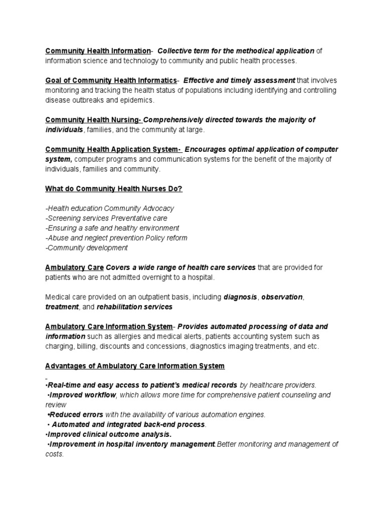 Reviewer Nursing Informatics | PDF | Electronic Health Record ...
